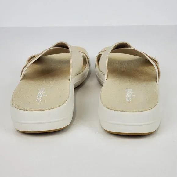Easy Spirit Squint Beige Tan Fabric Leather Upper Slip On Sandal Size 6 1/2M - Picture 7 of 14